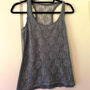 Lacy gray tank top